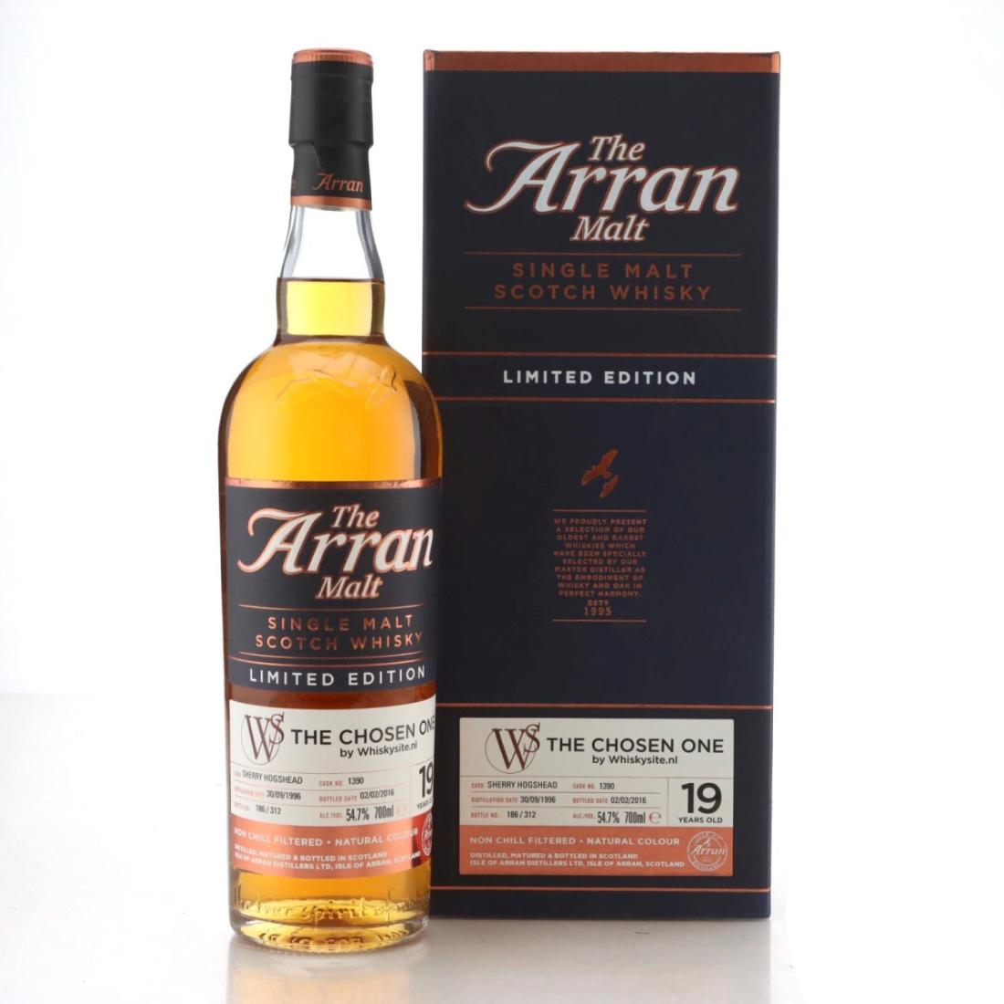 Arran The Chosen One 19 Year Old, Sherry Hogshead Cask, Cask #1390, 2016, 54.7% whisky bottle