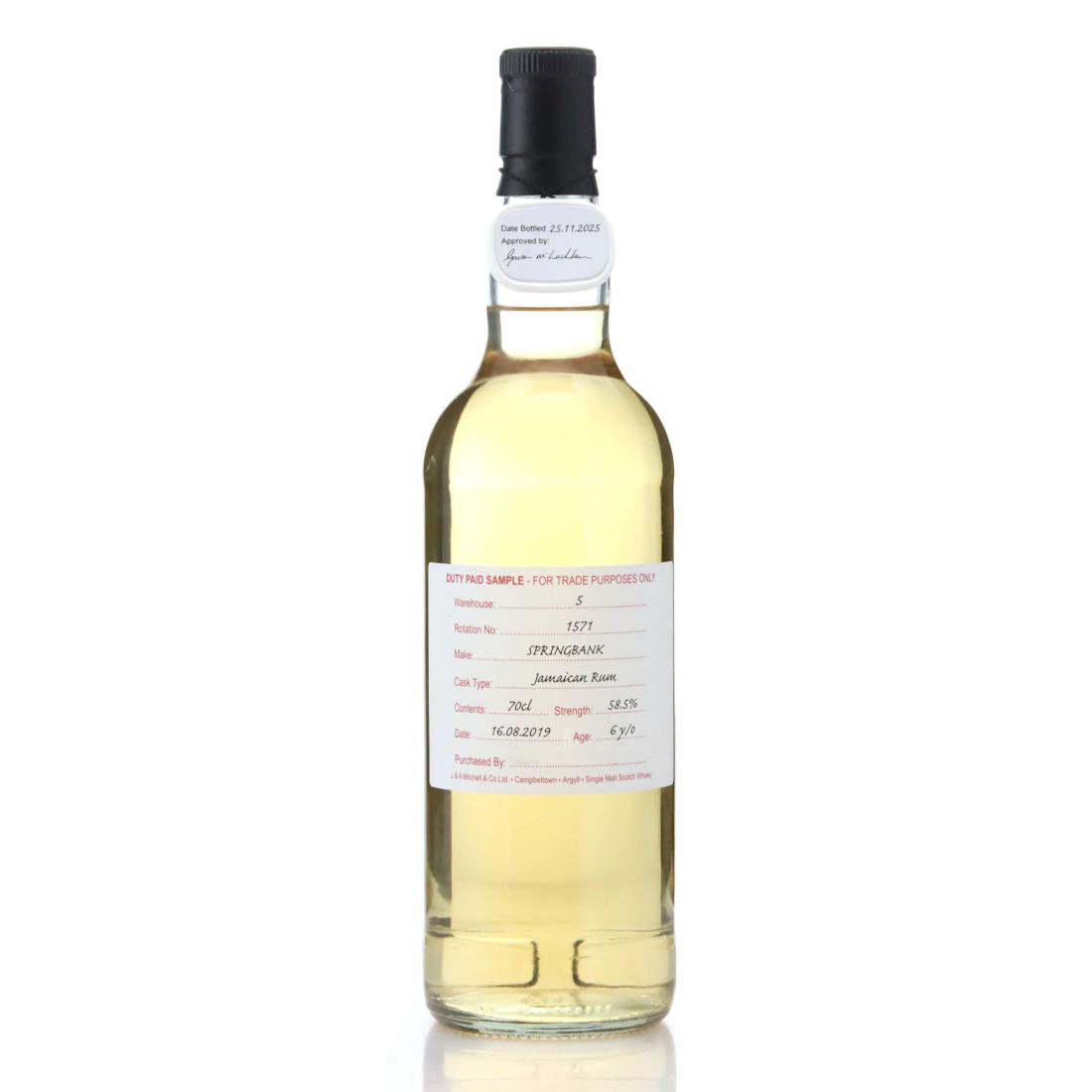 Springbank 2019 Duty Paid Sample 6 Year Old Jamaican Rum