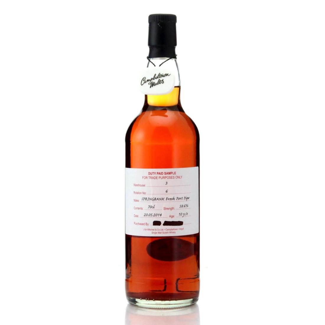 Springbank 2014 Duty Paid Sample 10 Year Old Fresh Port Pipe