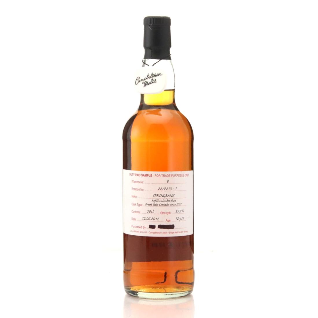 Springbank 2012 Duty Paid Sample 12 Year Old Fresh Palo Cortado Finish