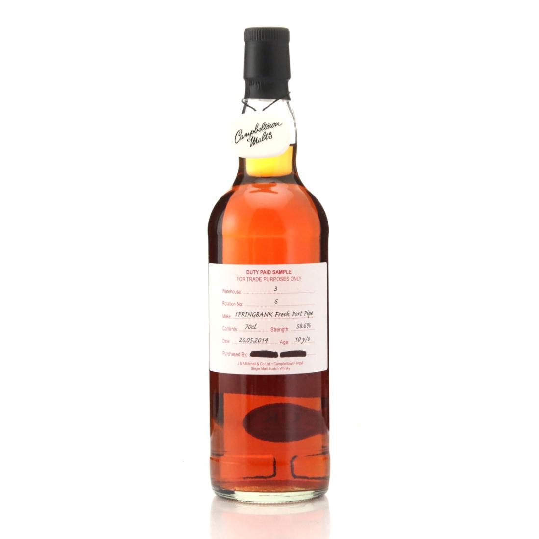 Springbank 2014 Duty Paid Sample 10 Year Old Fresh Port Pipe