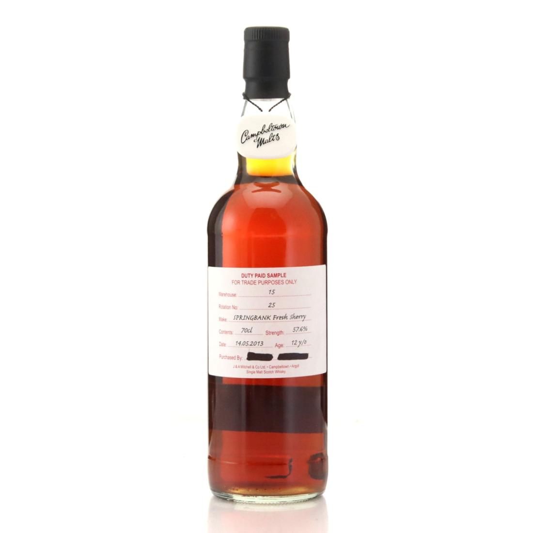 Springbank 2013 Duty Paid Sample 12 Year Old Fresh Sherry