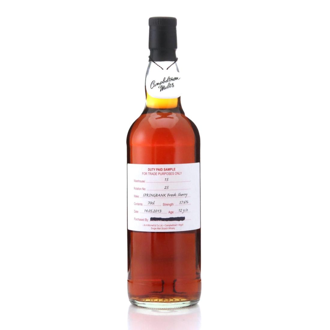 Springbank 2013 Duty Paid Sample 12 Year Old Fresh Sherry