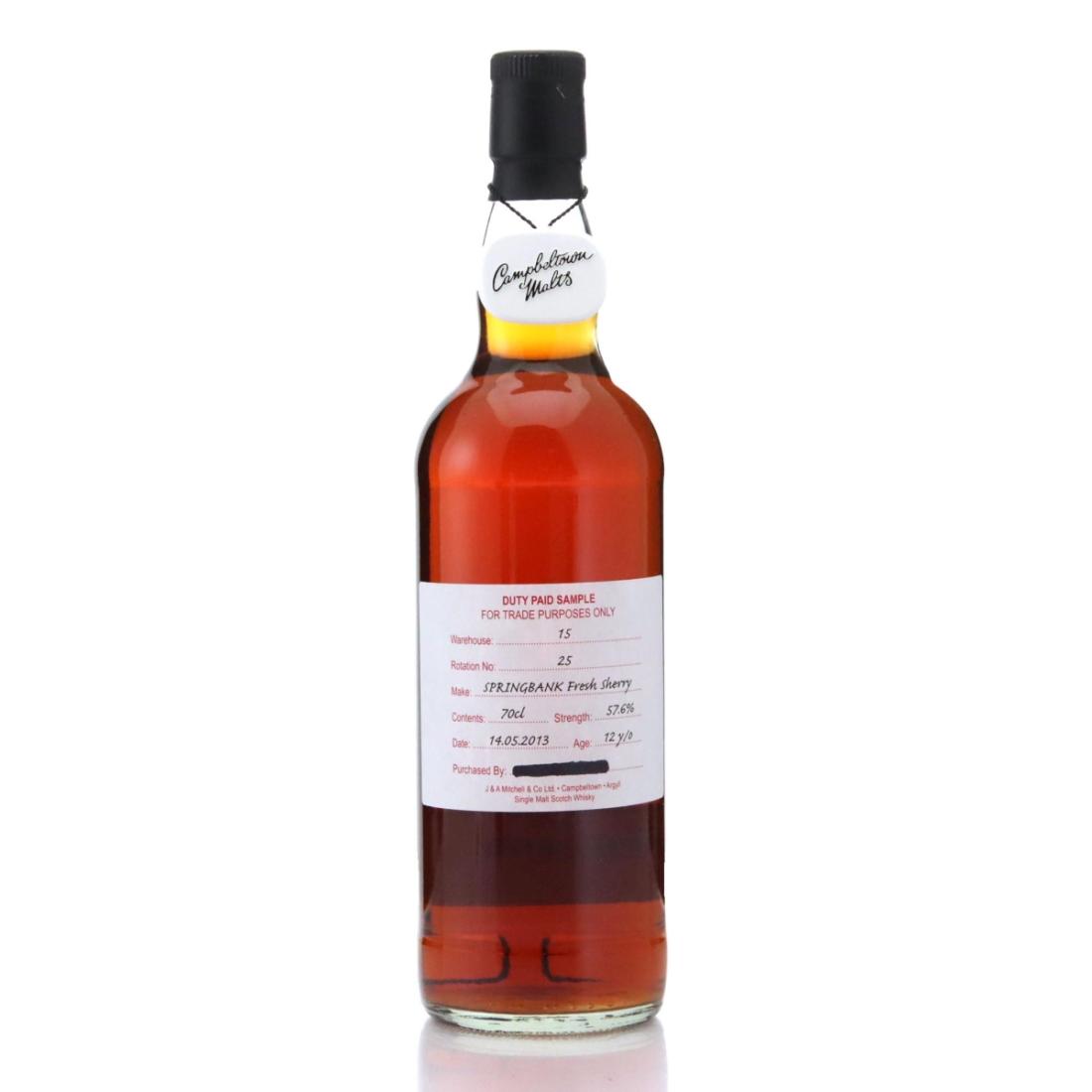 Springbank 2013 Duty Paid Sample 12 Year Old Fresh Sherry