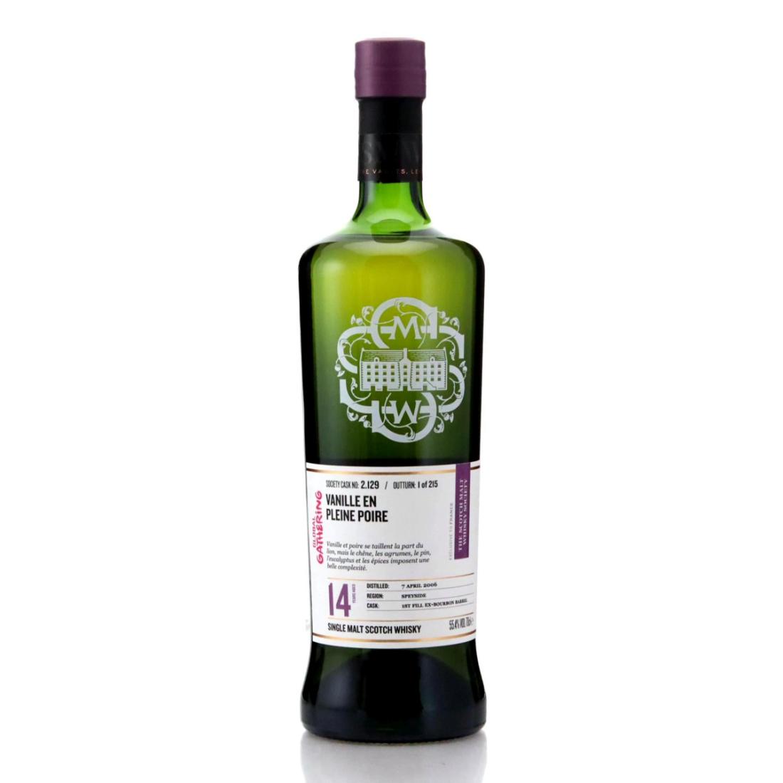 Glenlivet Vanille en pleine poire 14 Year Old, Bourbon Cask, Cask #2.129, 2006, The Scotch Malt Whisky Society (SMWS), 55.4% whisky bottle