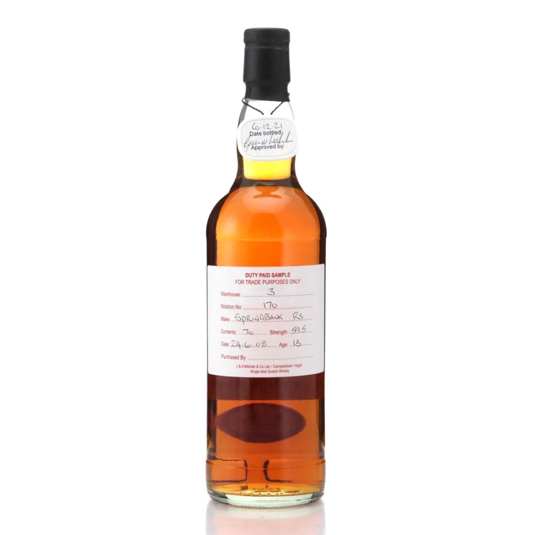 Springbank 2008 Duty Paid Sample 13 Year Old Refill Sherry