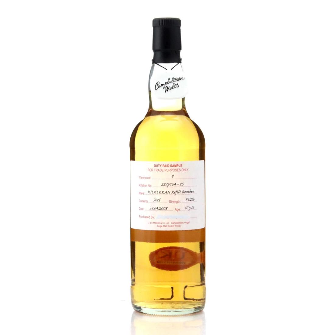 Kilkerran 2008 Duty Paid Sample 16 Year Old Refill Bourbon