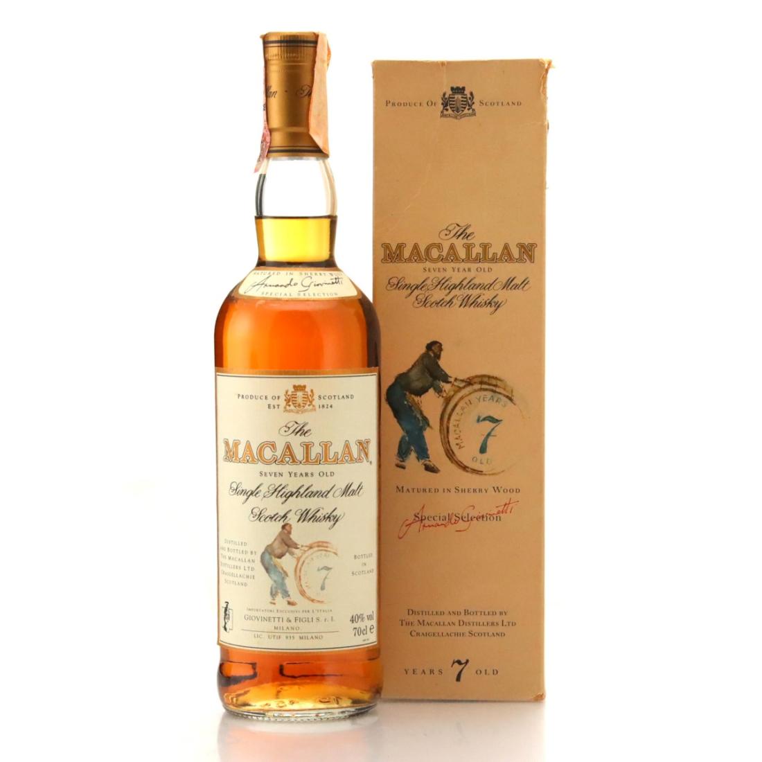 Macallan 7 Year Old Armando Giovinetti Special Selection Whisky