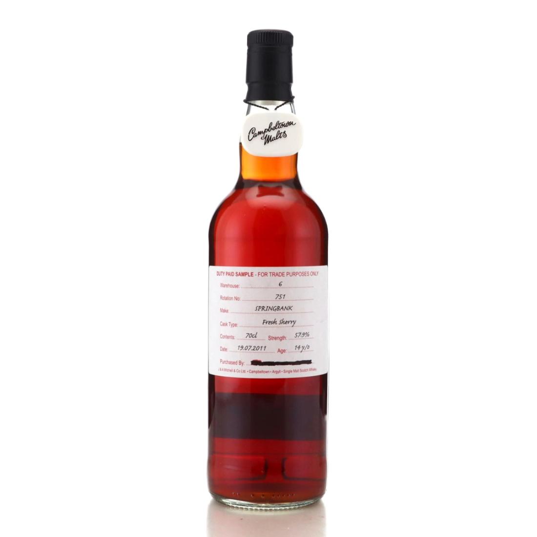 Springbank 2011 Duty Paid Sample 14 Year Old Fresh Sherry