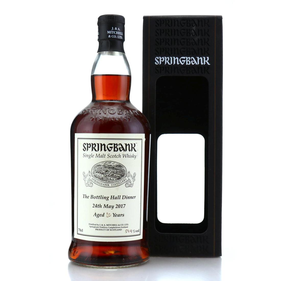 Springbank 20 Year Old The Bottling Hall Dinner 2017