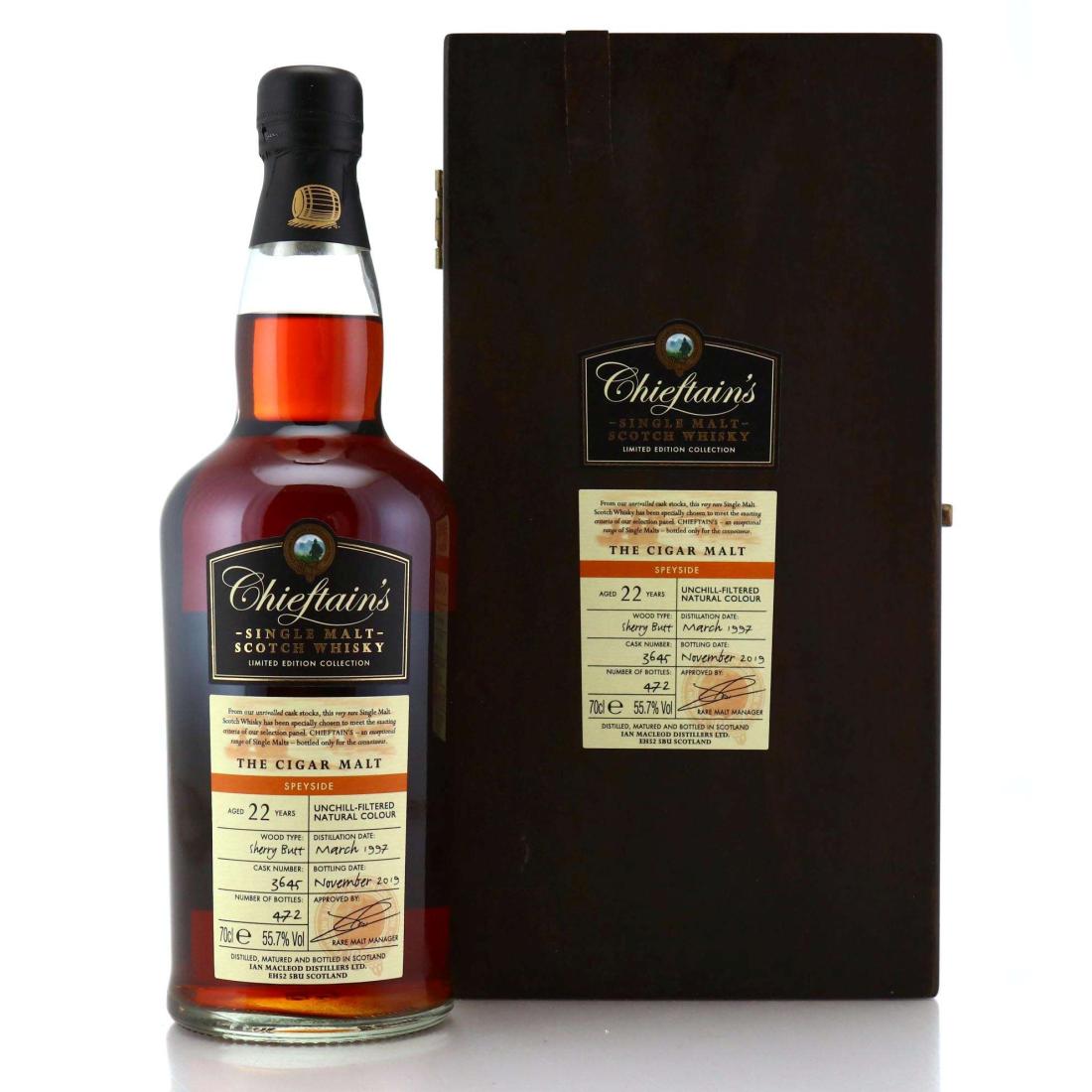 The Cigar Malt 1997 Chieftains 22 Year Old