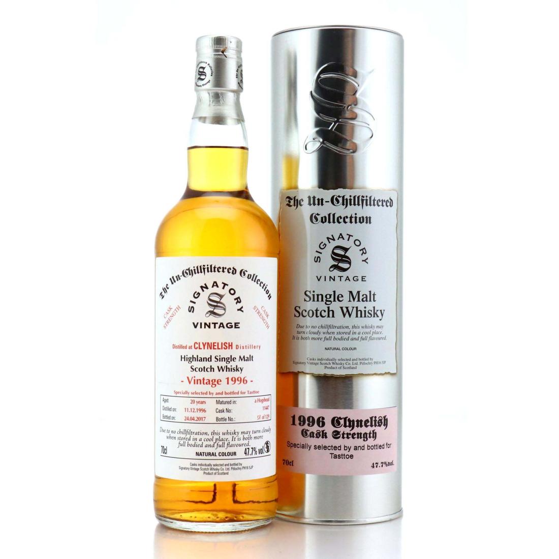 Clynelish The Un-Chillfiltered Collection 20 Year Old, Sherry Cask, Cask #1448, 1996, Signatory Vintage, 47.7% whisky bottle