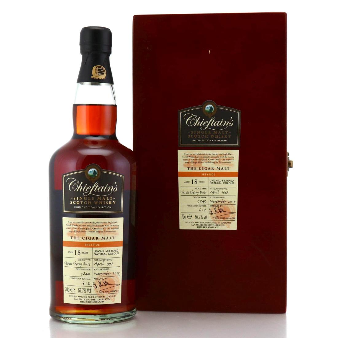 The Cigar Malt 1997 Chieftains 18 Year Old