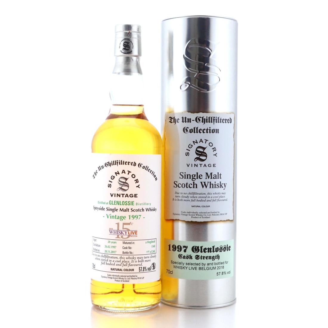 Glenlossie The Un-Chillfiltered Collection 20 Year Old, Hogshead Cask, Cask #1140, 1997, Signatory Vintage, 57.8% whisky bottle