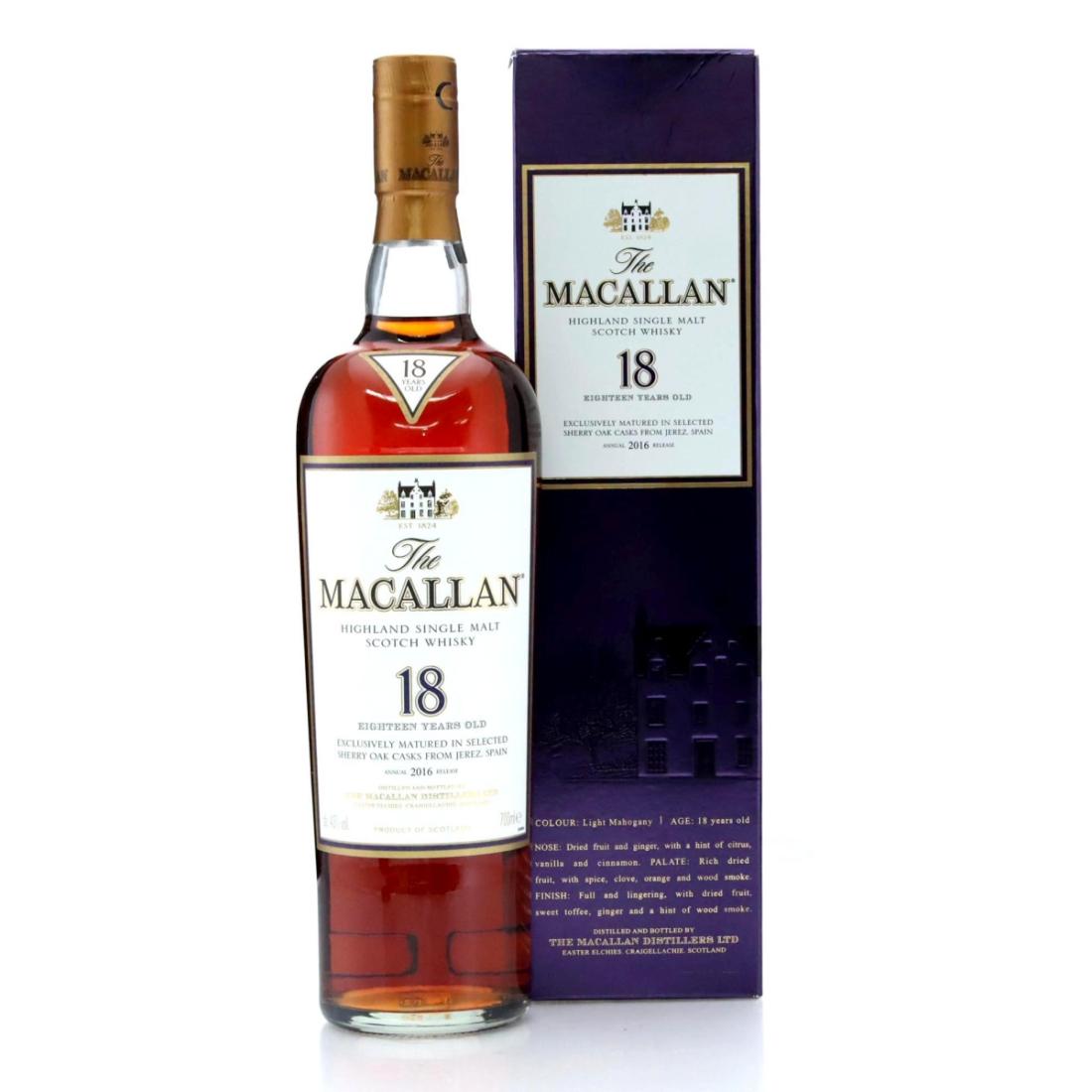 The Macallan 18 Years Old 2016 旧ラベル Macallan 18 Year Old Annual 2016 Release Whisky | Whisky Auctioneer