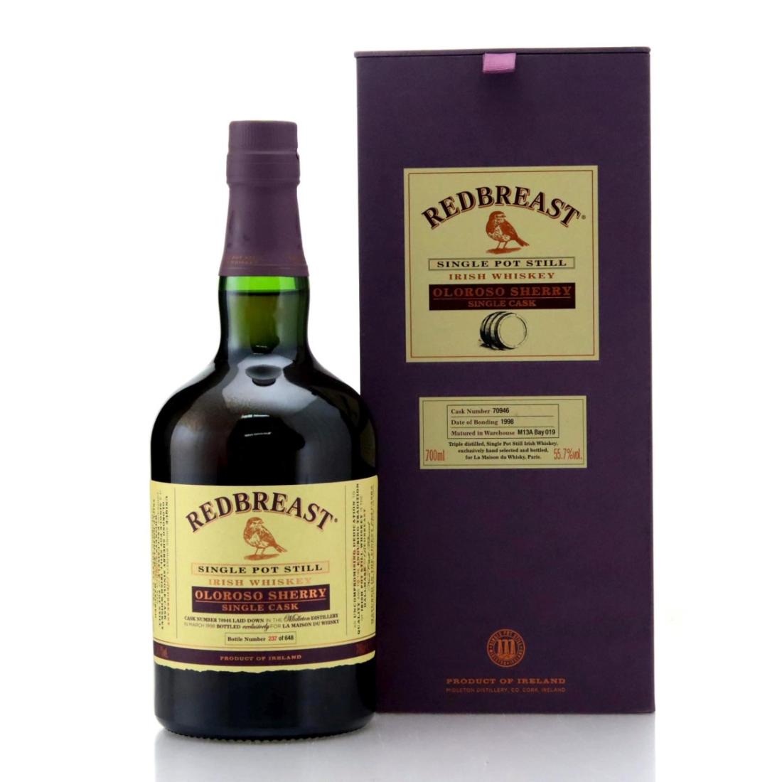 Redbreast 19 Year Old, Oloroso Sherry Cask, Cask #70946, 2017, 55.7% whisky bottle