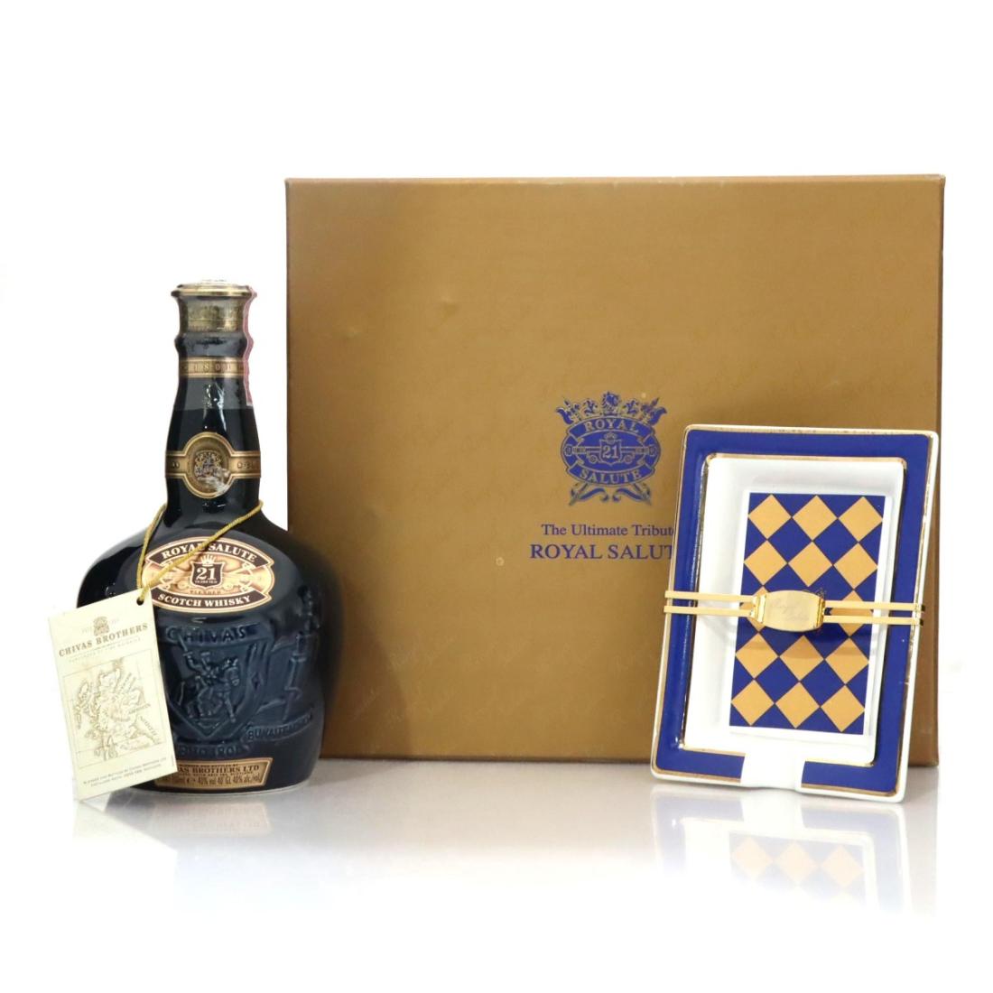 Chivas 21 Royal Salute Sapphire Flagon With Dish