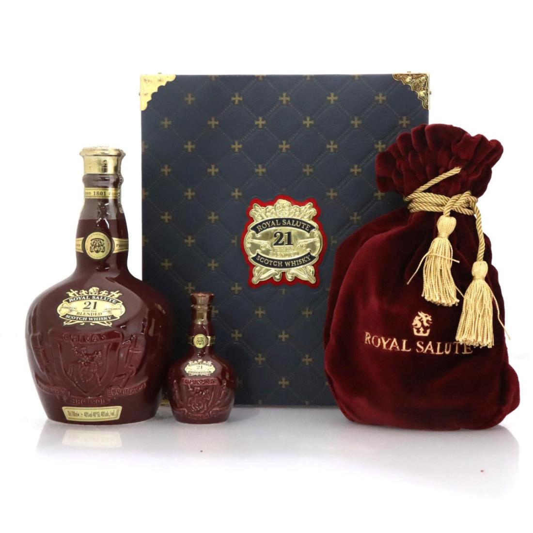 Chivas Royal Salute 21 Ruby Flagon Includes Miniature