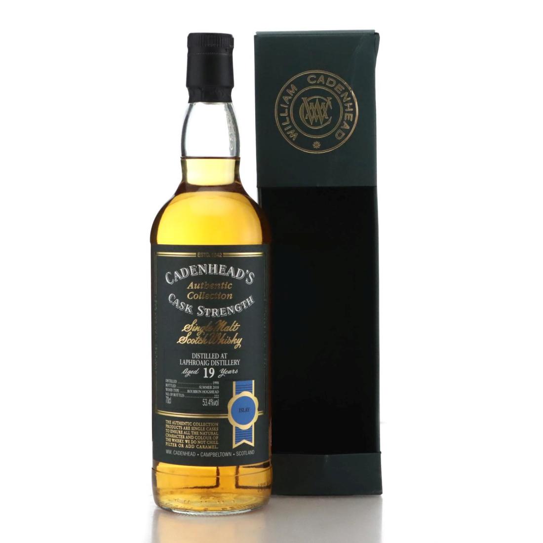 Laphroaig 19 Year Old, Bourbon Hogshead Cask, 1998, Cadenhead's, 53.4% whisky bottle
