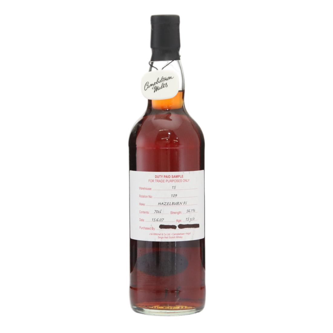 Hazelburn 2007 Duty Paid Sample 15 Fresh Sherry Hogshead