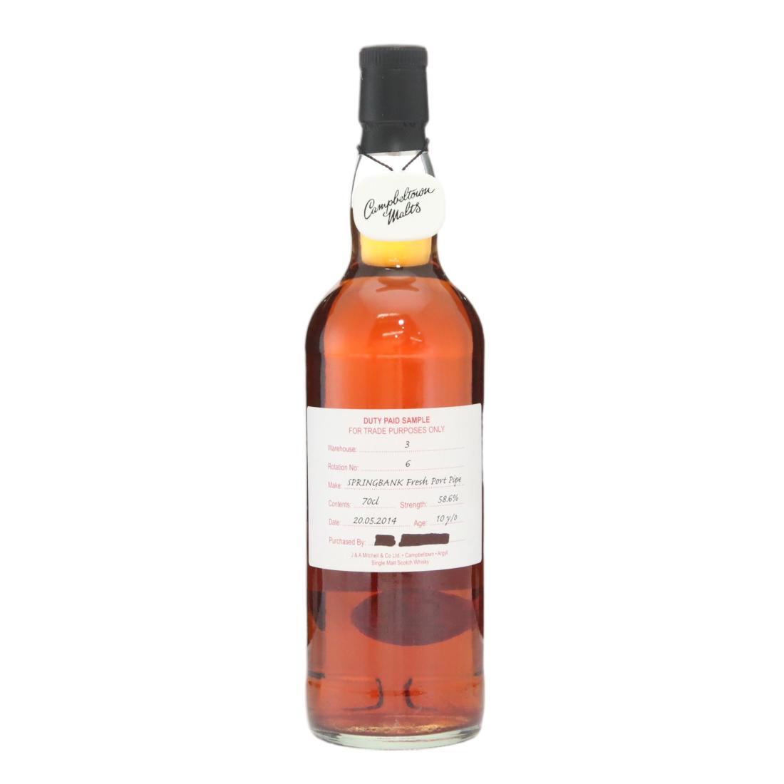 Springbank 2014 Duty Paid Sample 10 Fresh Port Pipe