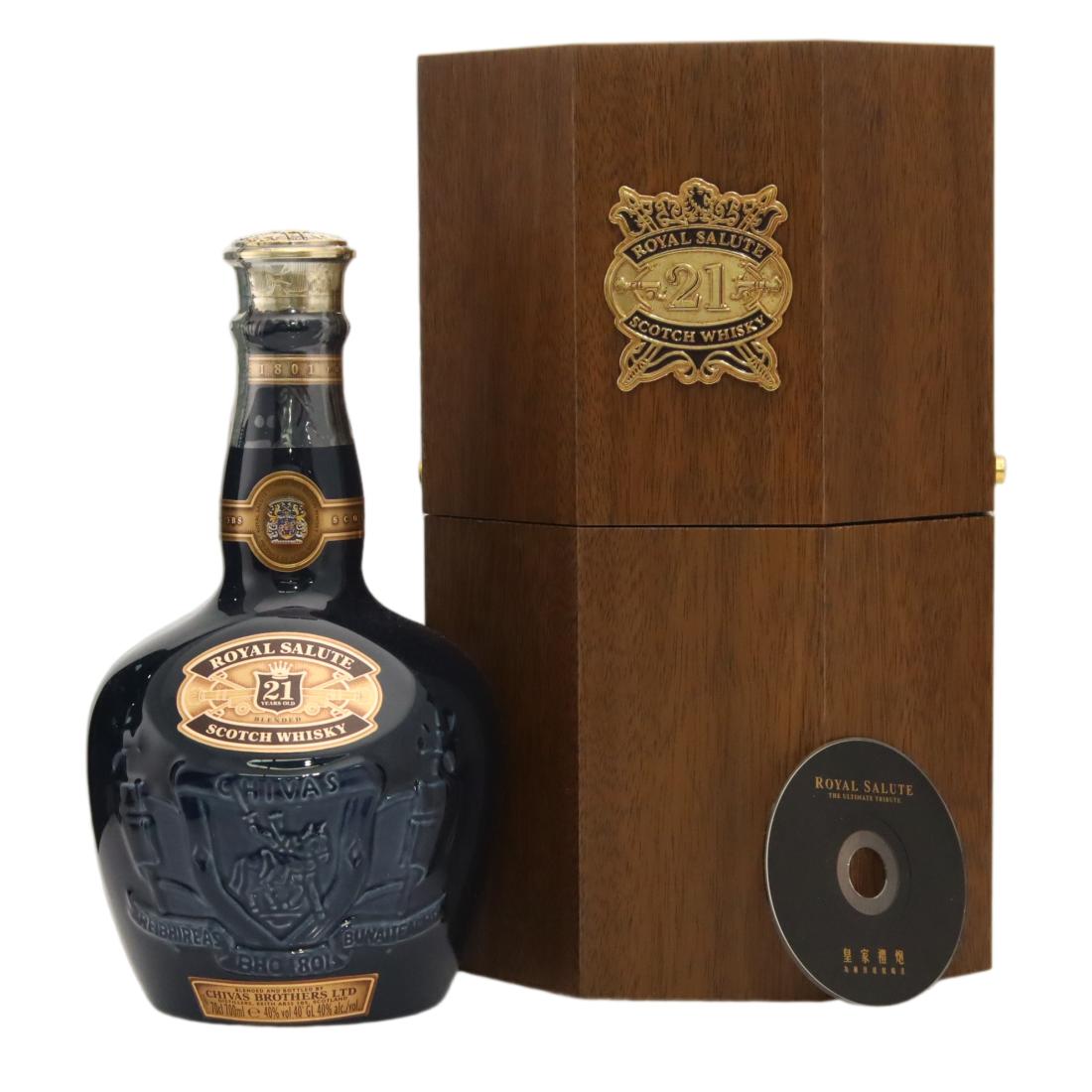 Chivas 21 Royal Salute Sapphire Flagon With Dvd