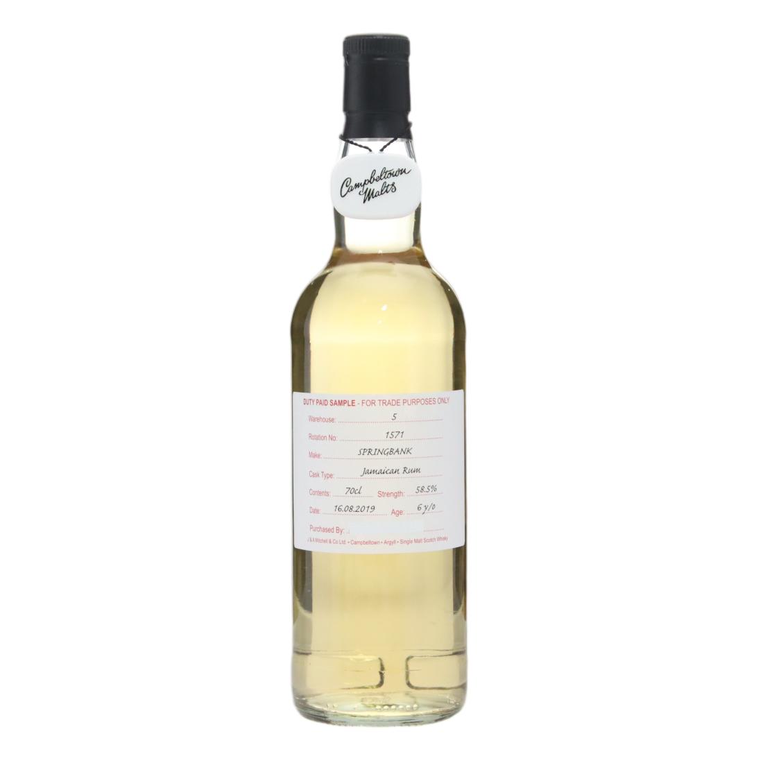 Springbank 2019 Duty Paid Sample 6 Jamaican Rum Cask