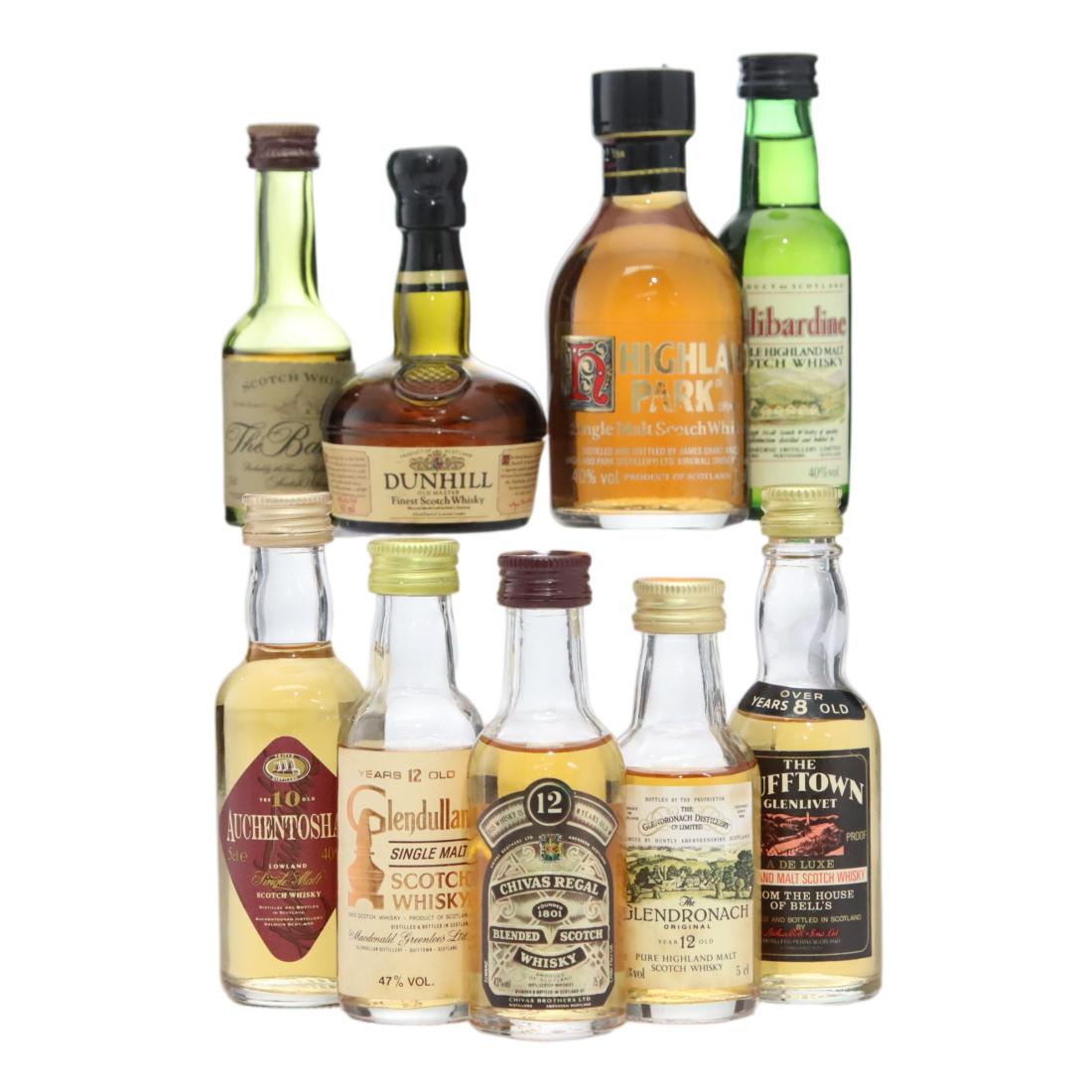 Single Malt Blended Scotch Whisky Miniatures X 9