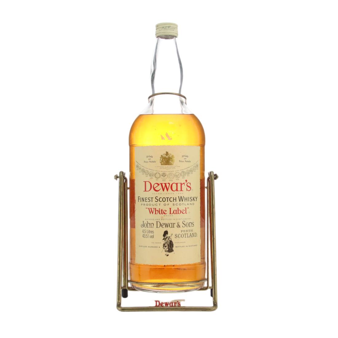 Dewars White Label Scotch Whisky 45 Litre 1970s With Cradle