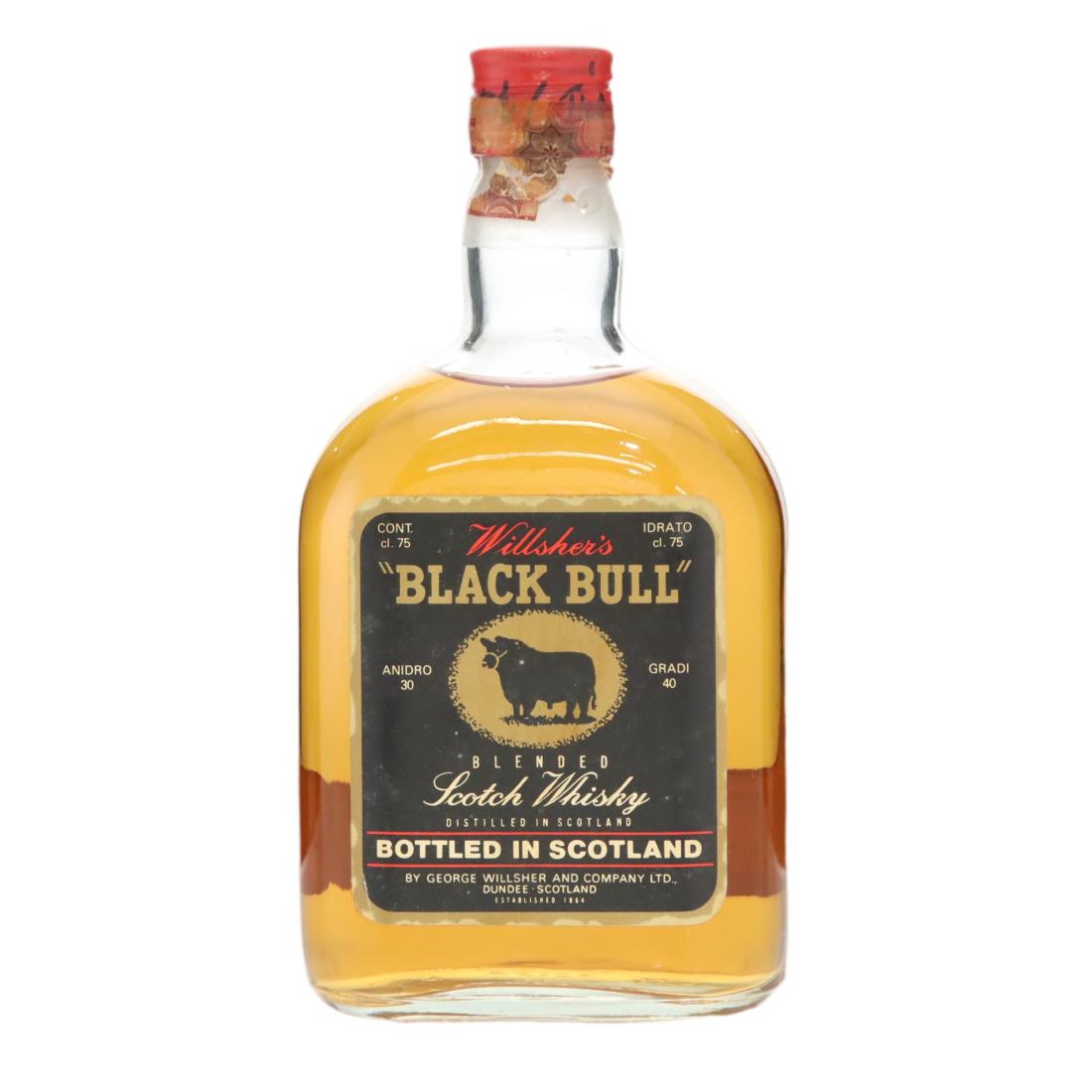 Willshers Black Bull Scotch Whisky 1970s