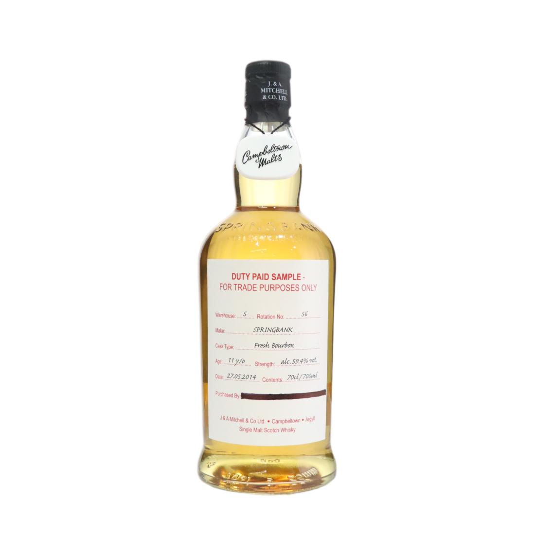Springbank 2014 Duty Paid Sample 11 Fresh Bourbon