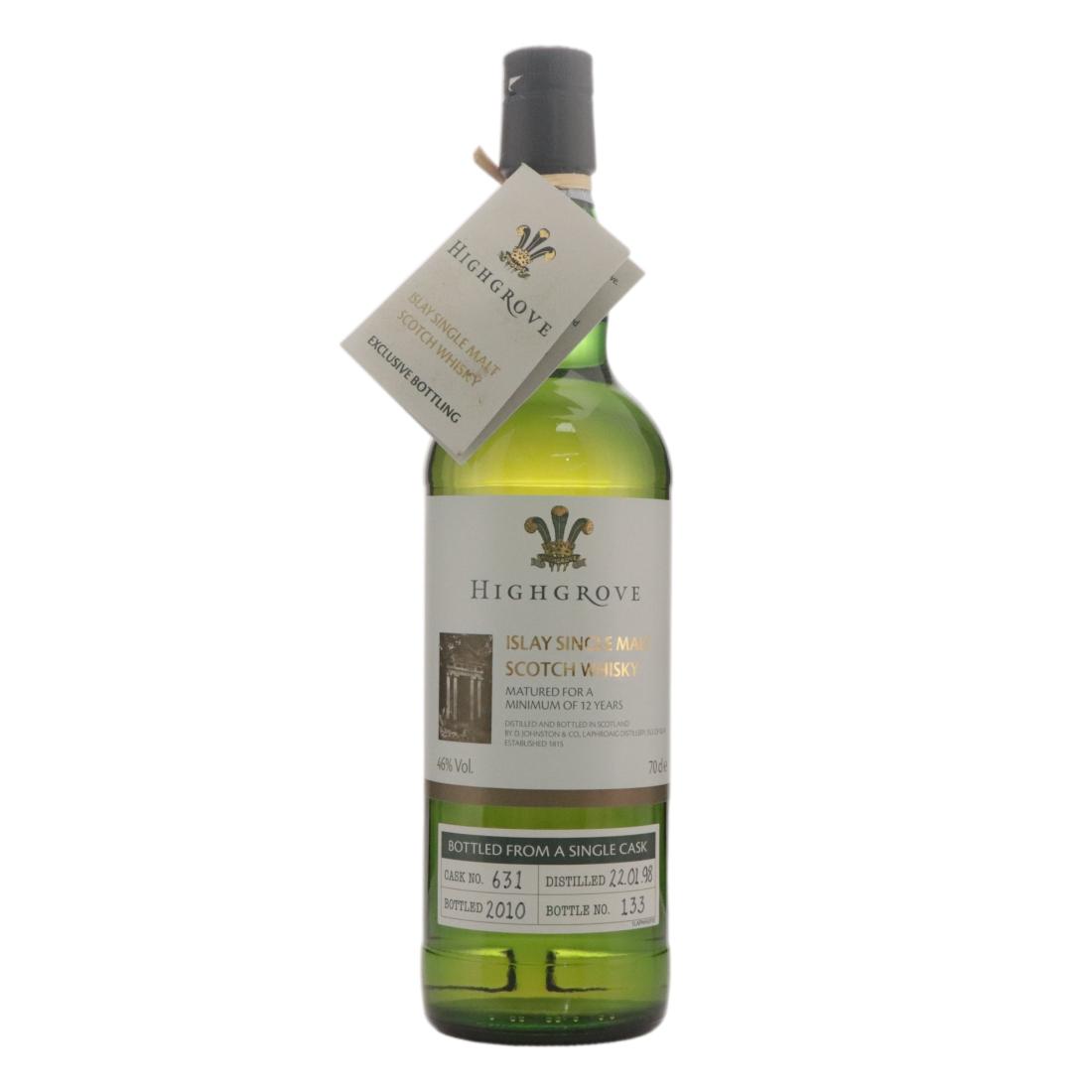 Laphroaig Highgrove 12 Year Old, Bourbon Cask, Cask #631, 2010, 46%