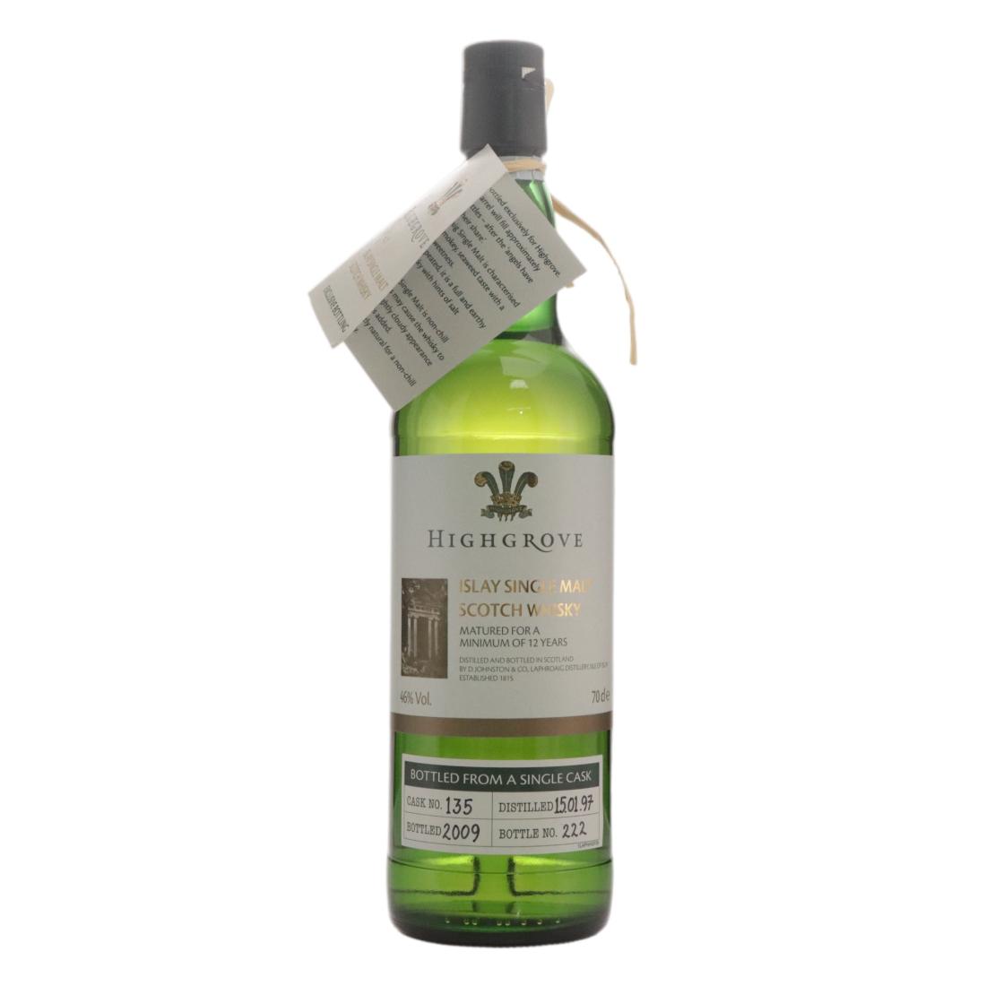 Laphroaig Highgrove 12 Year Old, Cask #135, 2009, 46% whisky bottle