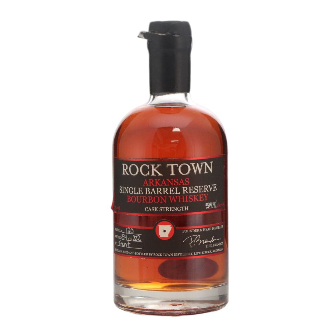 Rock Town Arkansas Single Barrel Reserve Bourbon Whiskey 4 Year Old, Charred New American Oak Barrel Cask, Cask #120, 2015, 57.4% whisky bottle