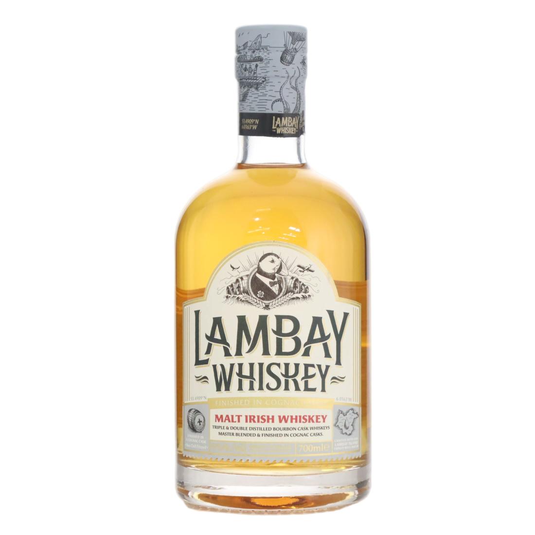Lambay Malt Irish Whiskey Cognac Finish, Bourbon & Cognac Cask, Lambay Whiskey, 43%