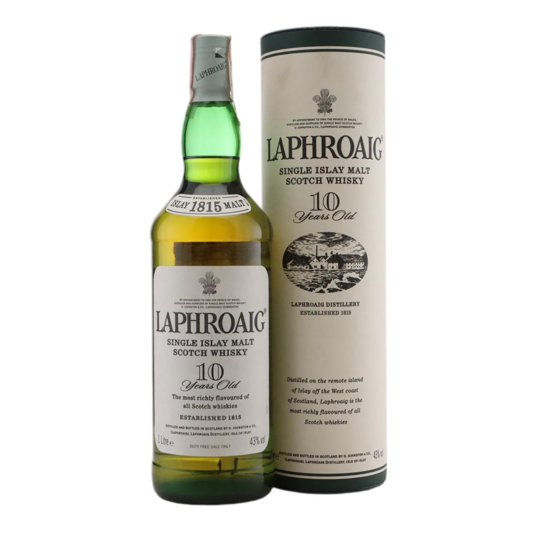 Laphroaig 10 Year Old Circa 1990's 1L, Bourbon Cask, 2000, 43% whisky bottle