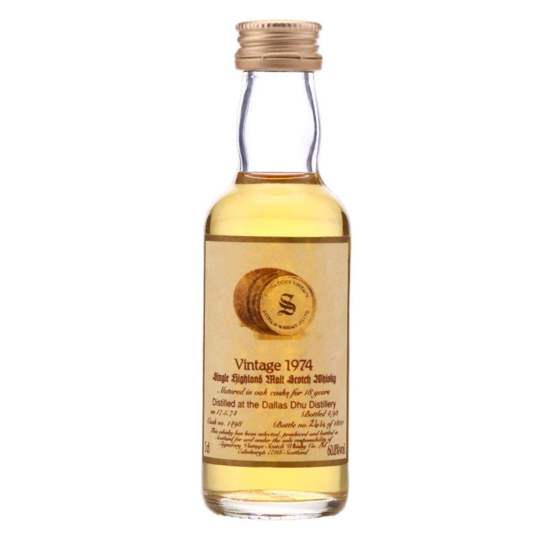 Dallas Dhu 1974 Signatory Vintage 18 Miniature