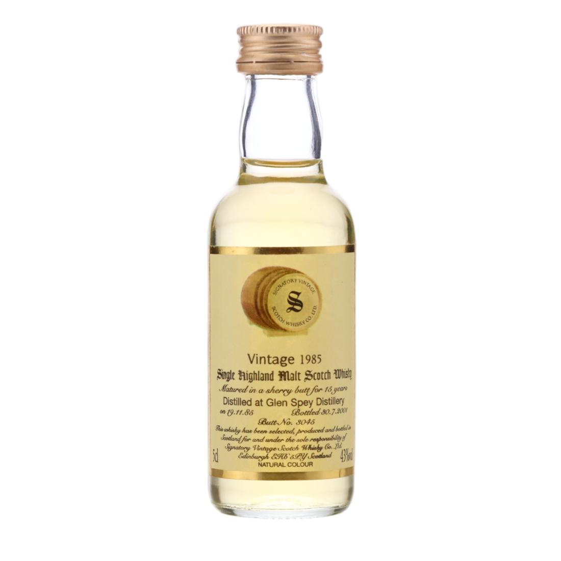 Glen Spey 1985 Signatory Vintage 15 Miniature