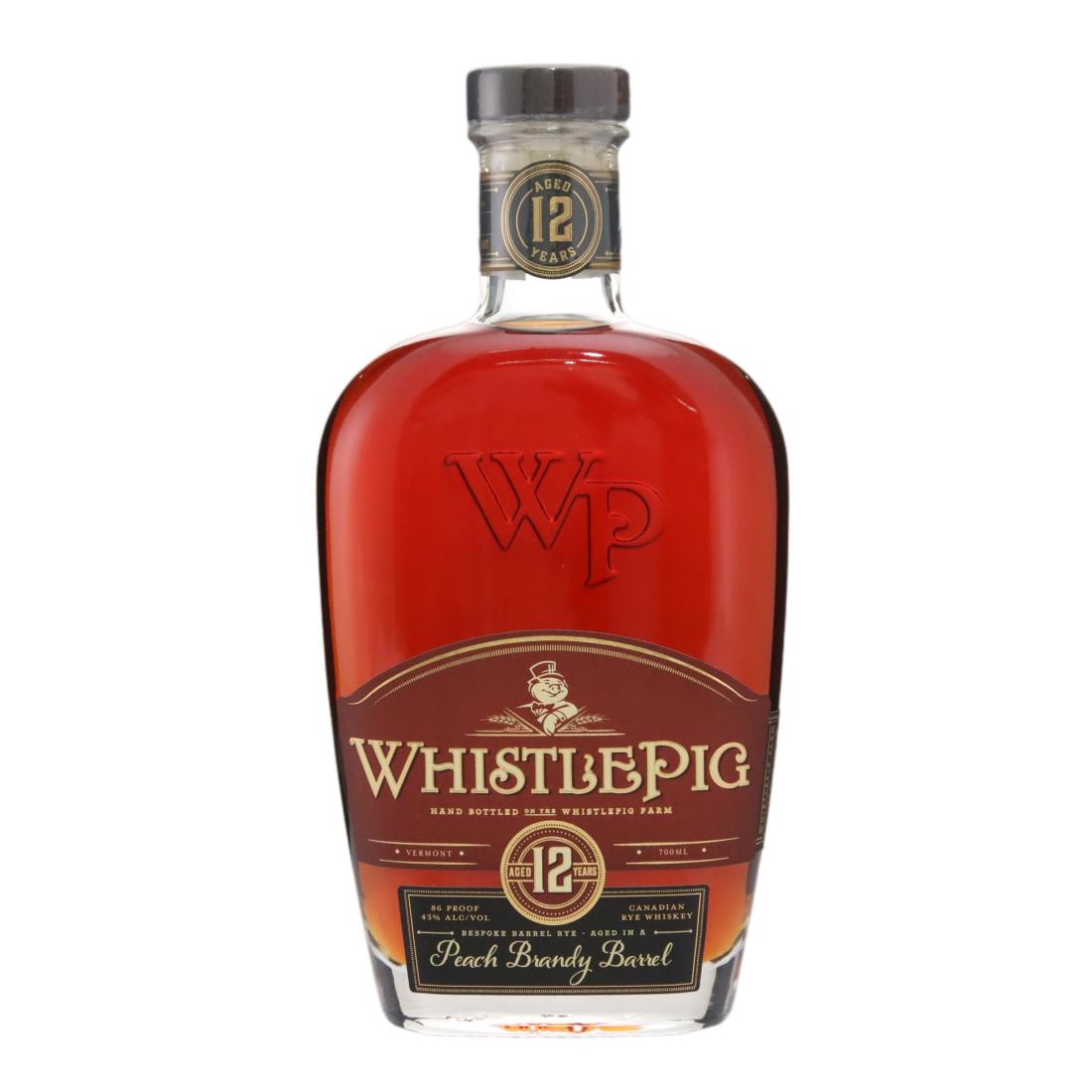 WhistlePig Bespoke Barrel Rye 12 Year Old, Peach Brandy Cask, 43% whisky bottle