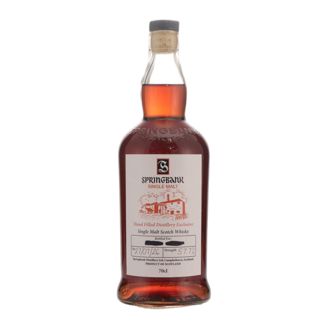 Springbank Hand Filled Distillery Exclusive, 2026, 57.7% whisky bottle