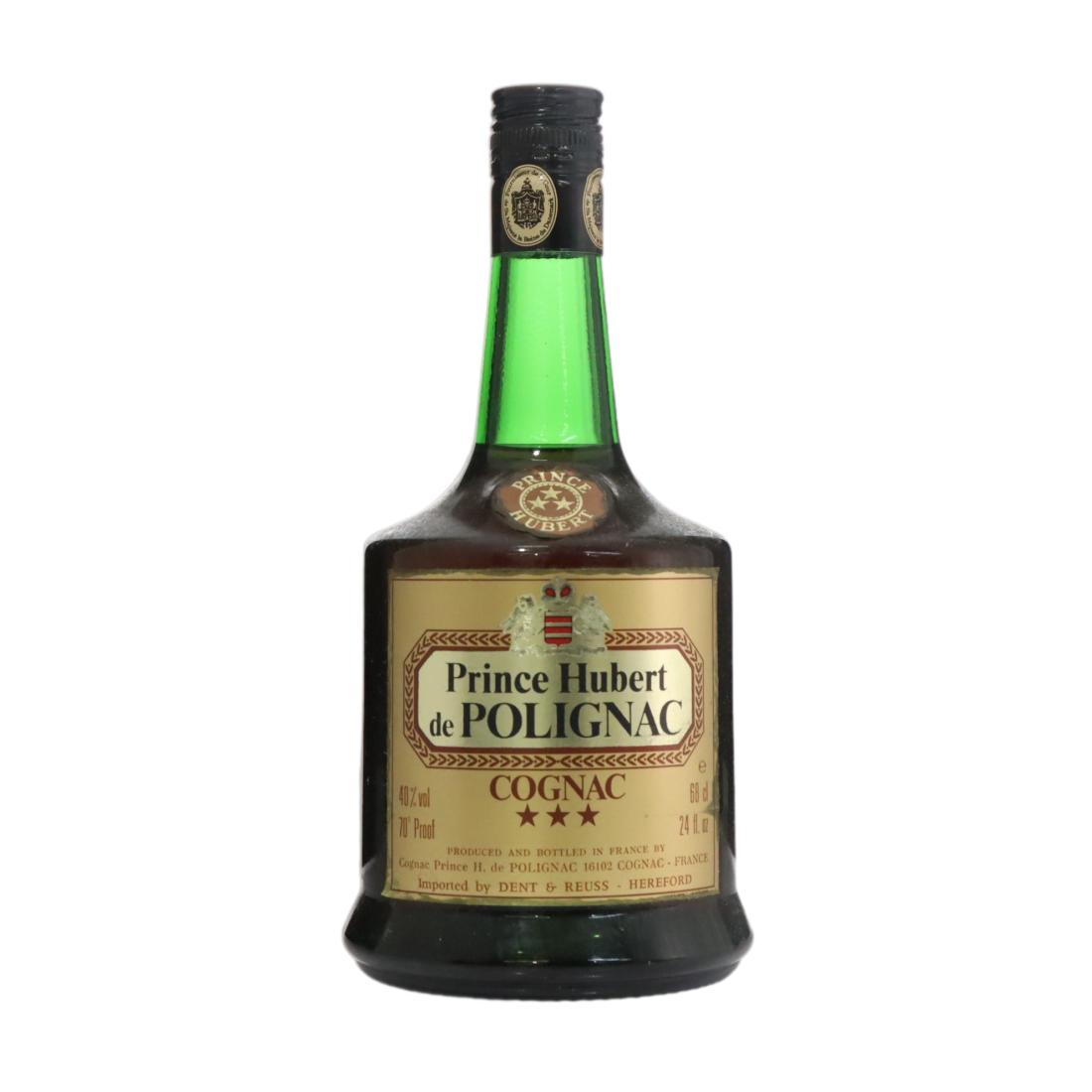 Prince Hubert de Polignac 3 Star Cognac, 40% whisky bottle