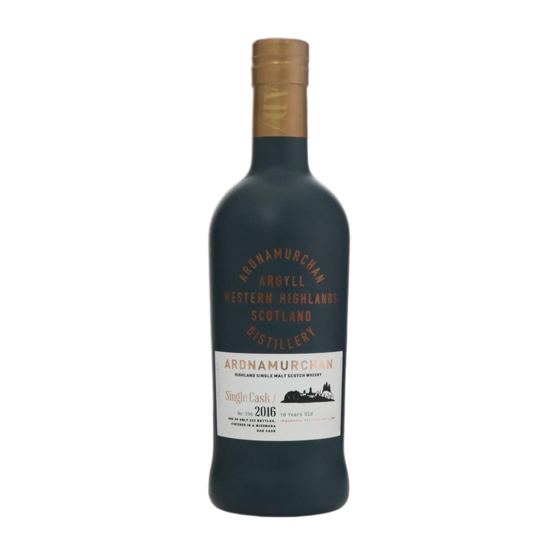 Ardnamurchan Inaugural Festival Bottling 10 Year Old, Mizunara Cask, Cask #296, 2026, 55.4% whisky bottle