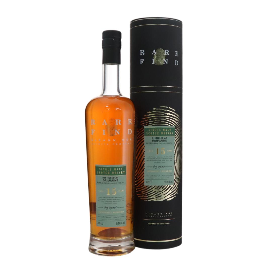 Dailuaine Rare Find 15 Year Old, White Wine Cask, Cask #9003782, 2007, Gleann Mór Spirits Company, 55.3% whisky bottle