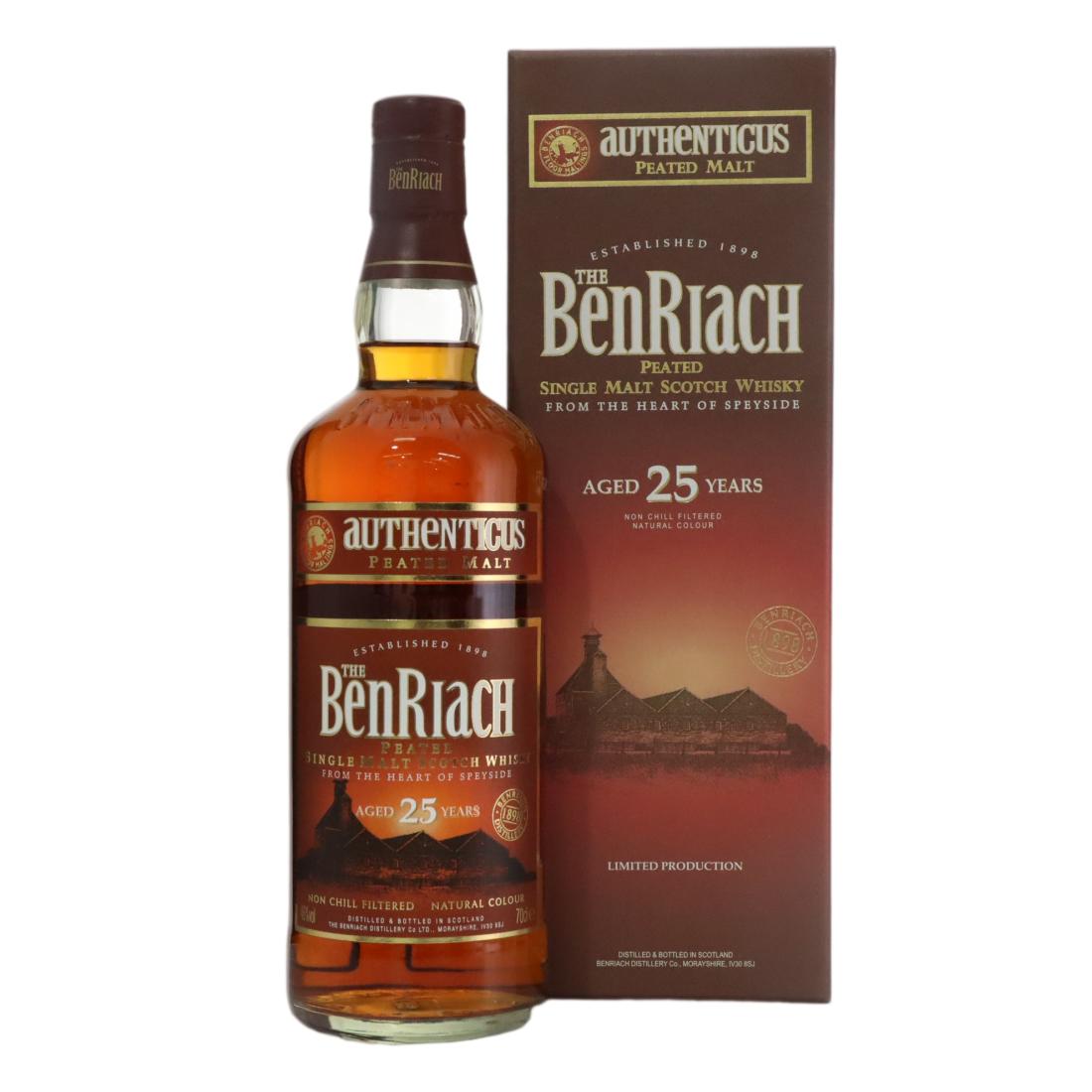 Benriach Authenticus 25 Year Old, Bourbon & Sherry Cask, 2017, 46% whisky bottle