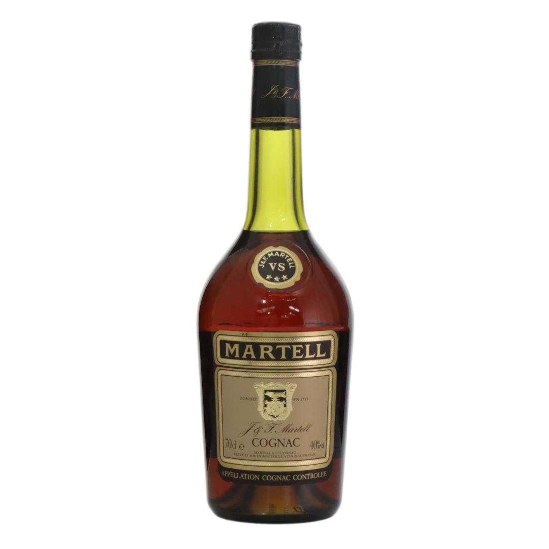 Martell Three Star Cognac, 40% whisky bottle