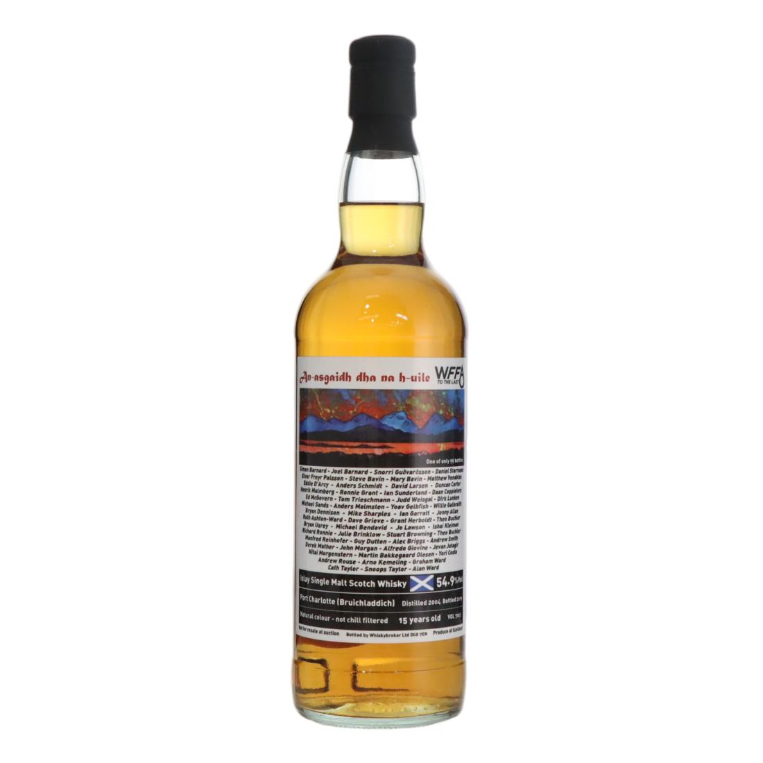 Port Charlotte An-asgaidh dha na h-uile 15 Year Old, Bourbon Cask, 2004, WFFA, 54.9% whisky bottle