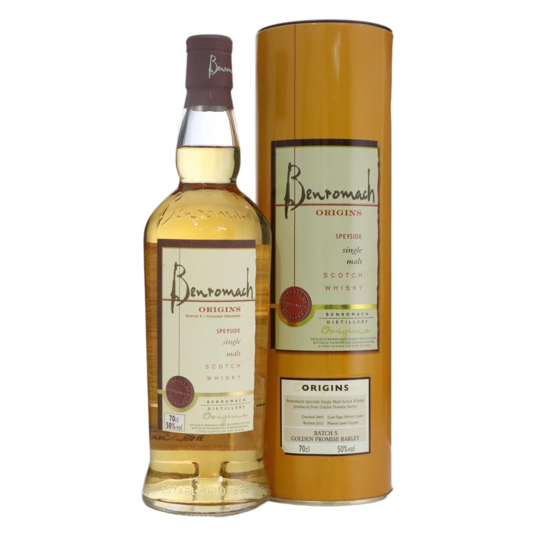 Benromach Origins Golden Promise 8 Year Old, Sherry Cask, Batch No. 5, 2013, 50% whisky bottle