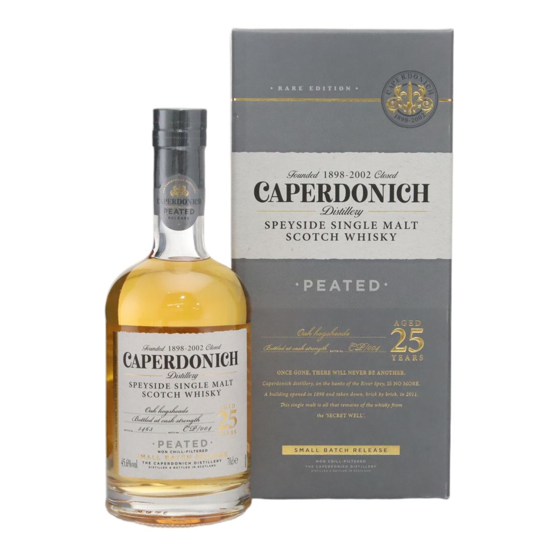 Caperdonich Peated 25 Year Old, Oak Hogshead Cask, Batch No. CP/004, 2022, 45.6% whisky bottle
