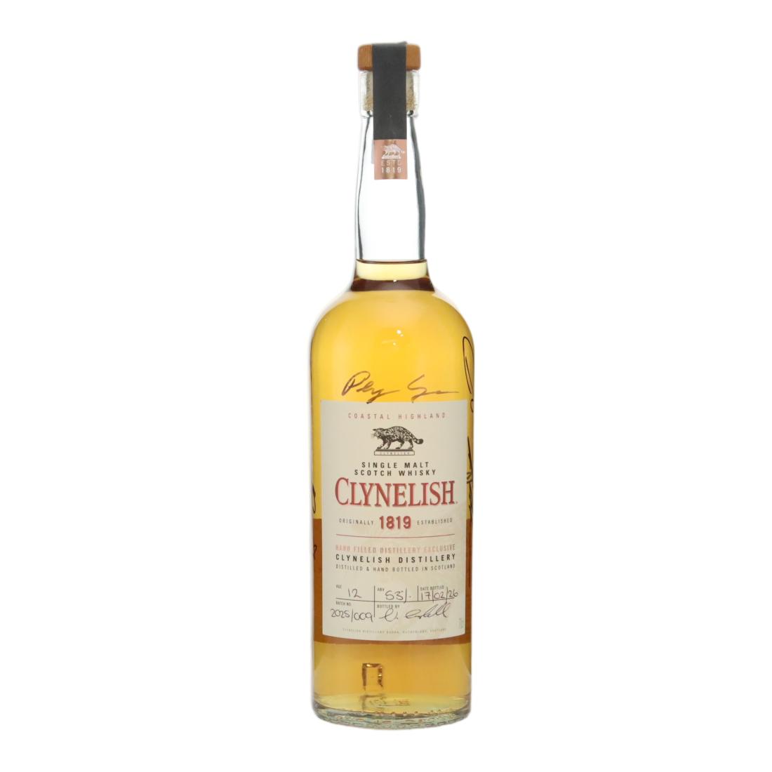 Clynelish Hand Filled Distillery Exclusive 12 Year Old, Ex-bourbon Cask, Batch No. 2025/009, 53% whisky bottle