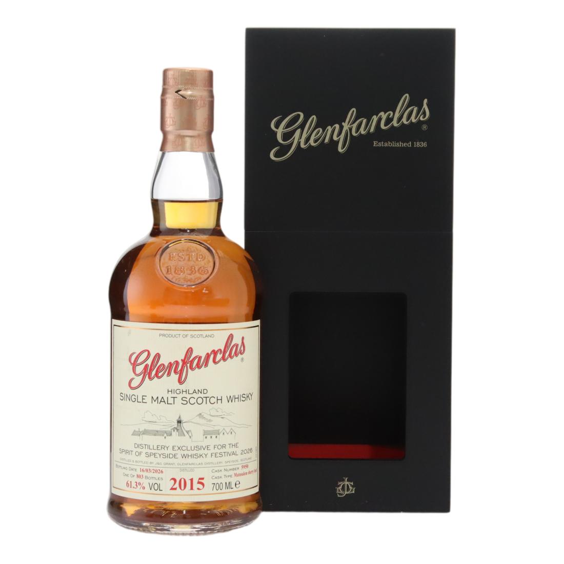Glenfarclas Distillery Exclusive Spirit of Speyside Whisky Festival 9 Year Old, Sherry Cask, Cask #5959, 2024, 61.3% whisky bottle